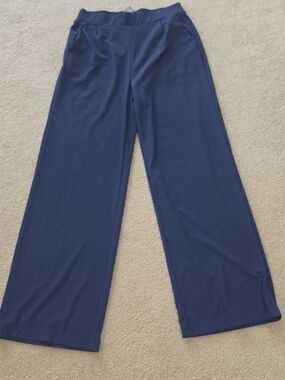 HALARA Navy High -Rise Wide Leg Pants